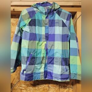 Columbia Plaid Kids Windbreaker Rain‎ Jacket Size Medium 10/12